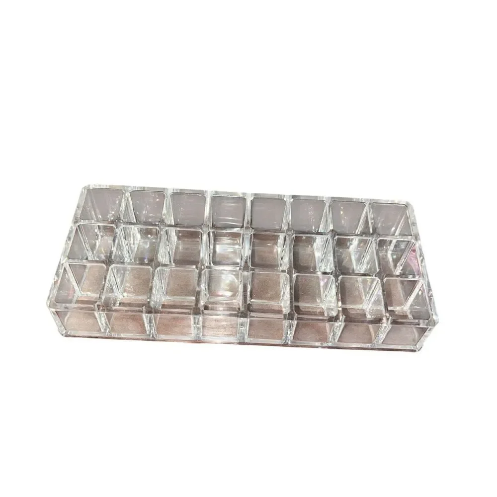5 acrylic makeup lipstick lipgloss eyeshadow blush clear pink vanity organizer